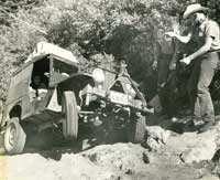 Old image of jeep on the Rubicon trail